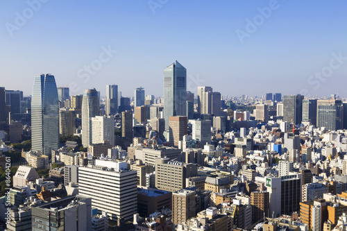 東京都市風景 浜松町から望む 皇居 虎ノ門 霞ヶ関 日比谷方面