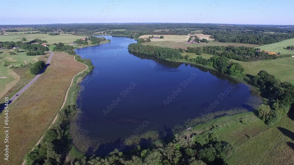 Aerial view of Bastrup lake located in Zealand, Denmark Aerial view of Bastrup lake located in Zealand, Denmark