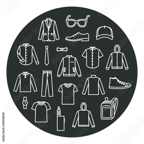 Collection of Men's Clothes and accessories icons