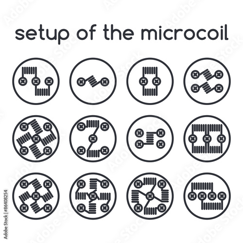 Set of icons. Setup of the microcoil