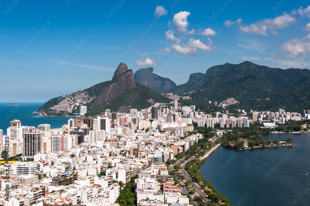 Obraz premium Ipanema and Leblon, Mountains in the Horizon, Rio de Janeiro