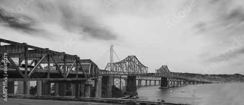 Black and White Bay Bridge