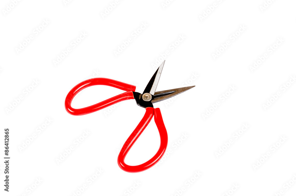 Red scissor isolated on white background Red scissor isolated on white background