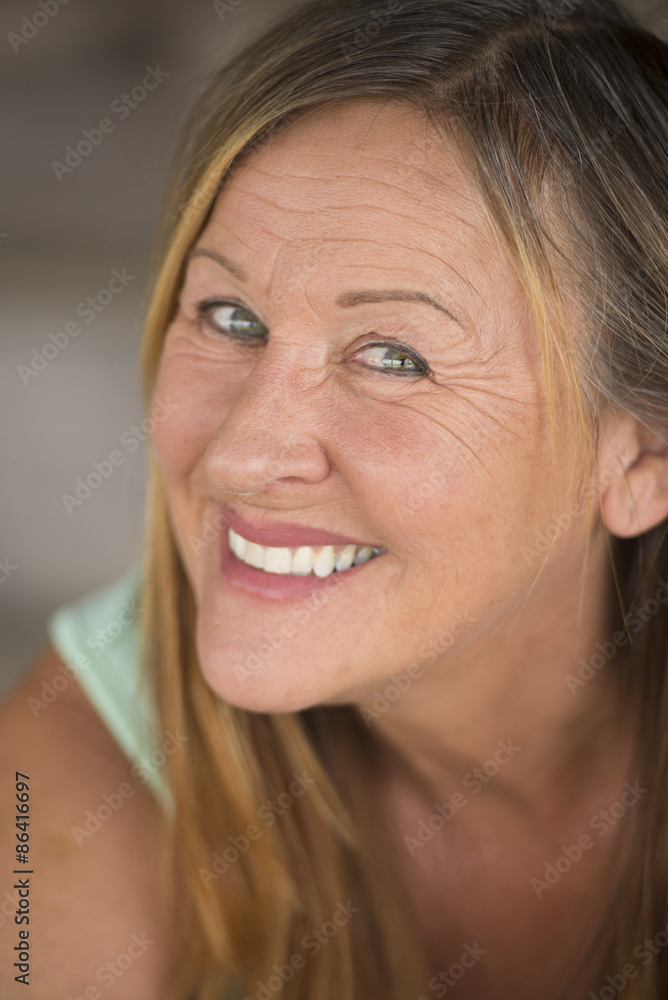 Active confident mature woman joyful Active confident mature woman joyful