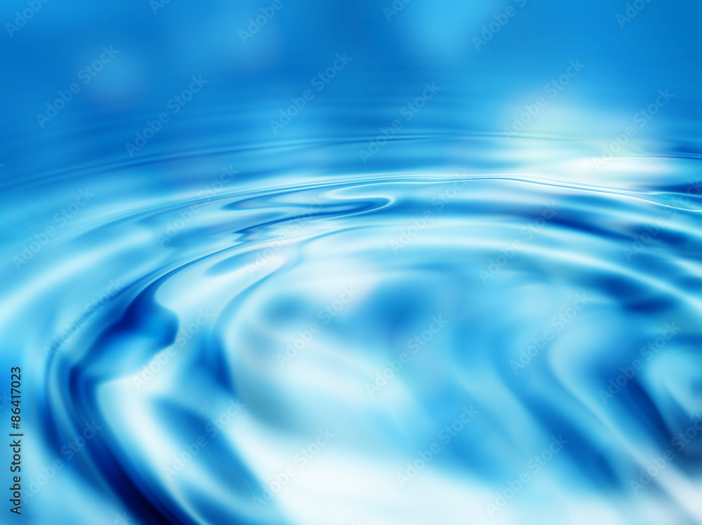 Fototapeta premium Water ripples blue abstract background
