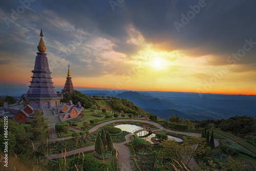 Landscape of two pagoda