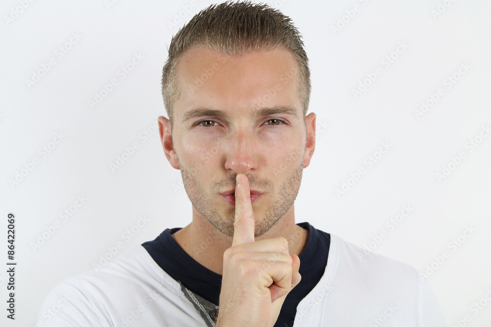 man asking silence man asking silence