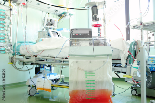 Patient in the intensive care unit ward