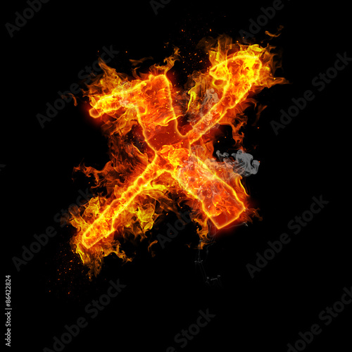 Fire letter X