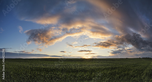 Beautiful panorama landscape South Downs countryside in Summer