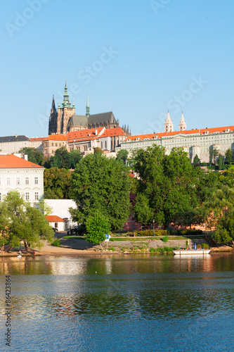 Vitus cathedral over Vltava river,