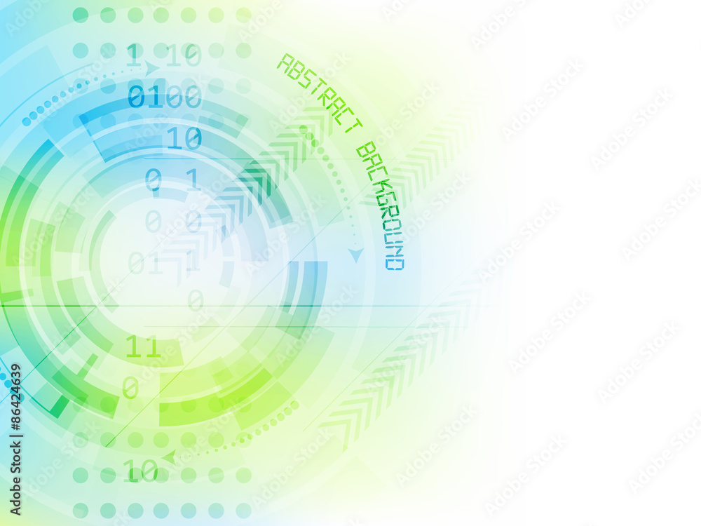 Obraz premium Abstract future technology vector background with circle elements and arrows