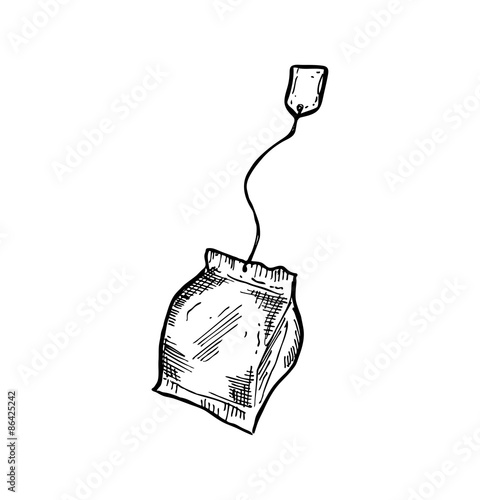 hand drawn tea bag