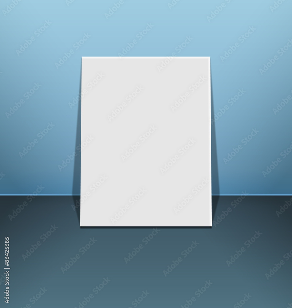 Blank photo frame canvas on blue background Blank photo frame canvas on blue background