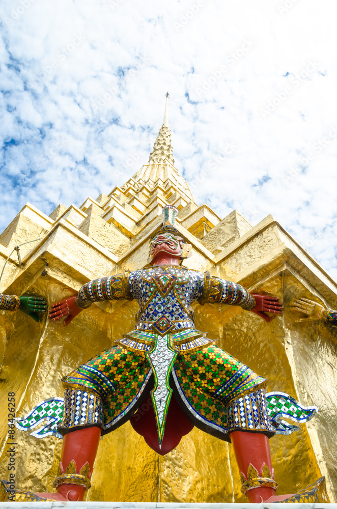 The demon guardian in the Wat Phra Kaew