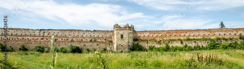 The collapsed ruins of the old castle walls near Lviv in Ukraine