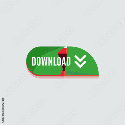 Colorful download web button. Modern flat design.