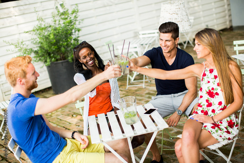 Young multiracial friends a...