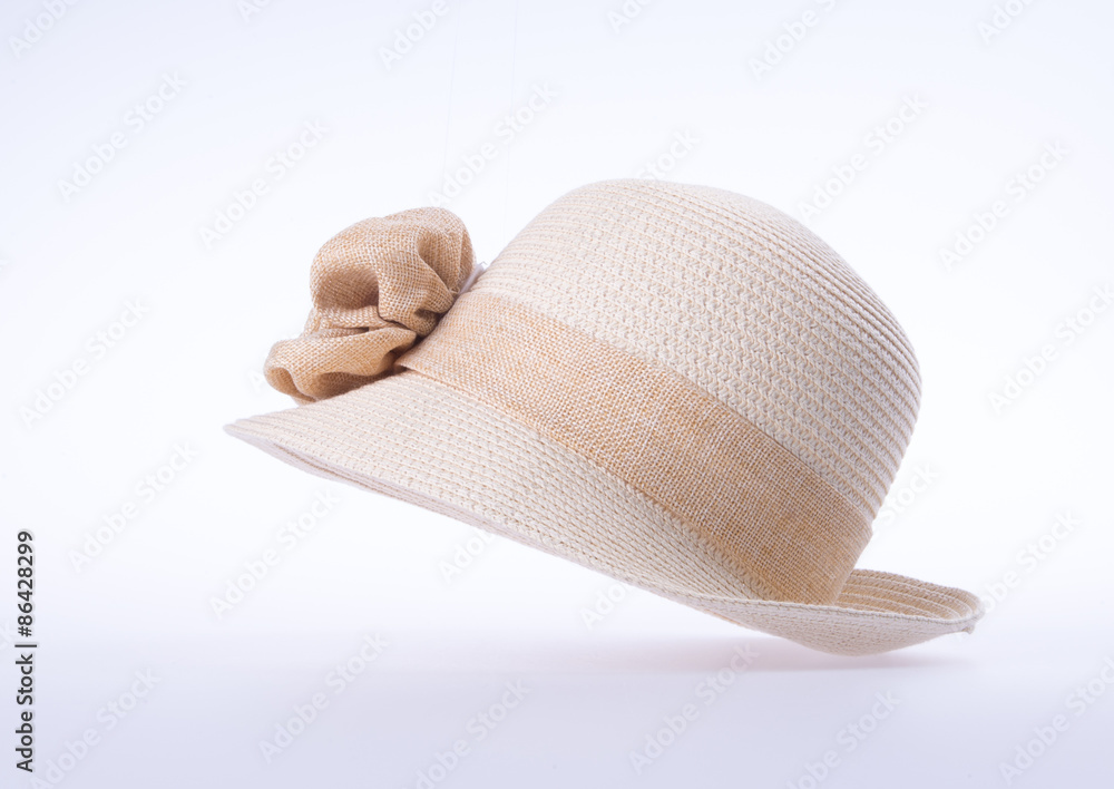hat for lady or pretty straw hat with flower. hat for lady or pretty straw hat with flower.