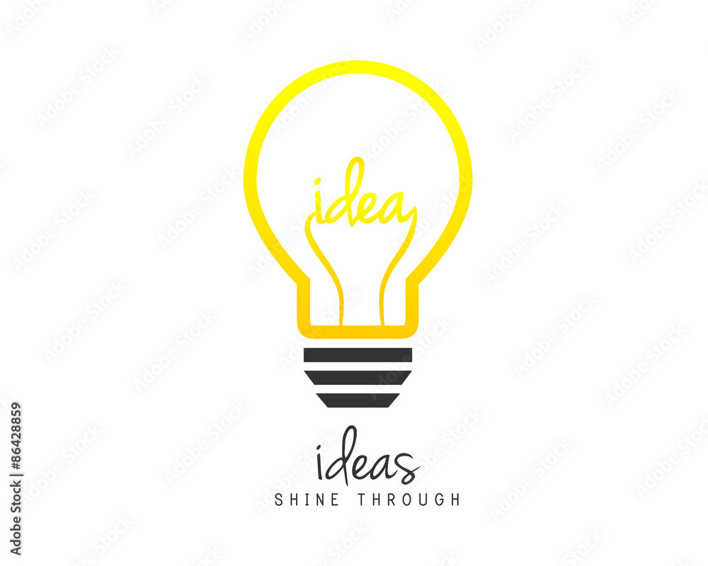 Bright lightbulb as idea symbol - obrazy, fototapety, plakaty 