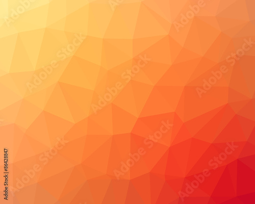 Orange low poly background. Polygon and geometric design.