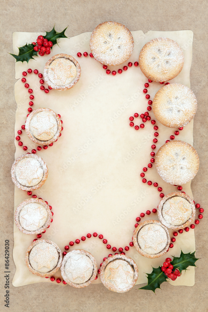 Fototapeta premium Mince Pie Border