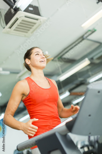 Young woman training in the...