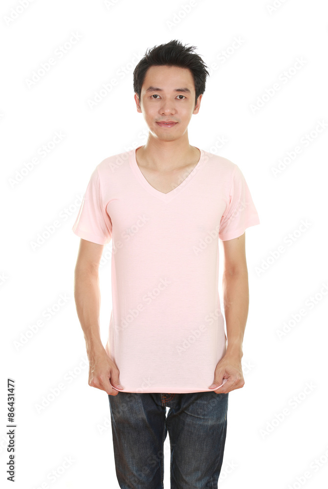 man with blank t-shirt man with blank t-shirt