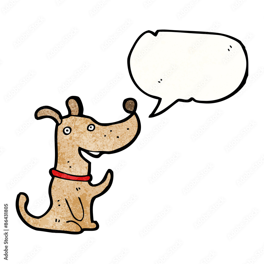 cartoon dog with speech bubble cartoon dog with speech bubble