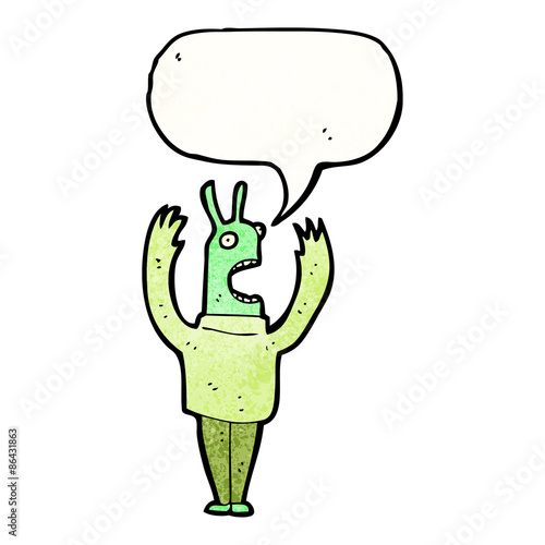 shreiking alien cartoon