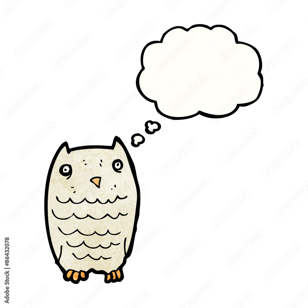 cartoon owl with thought bubble cartoon owl with thought bubble