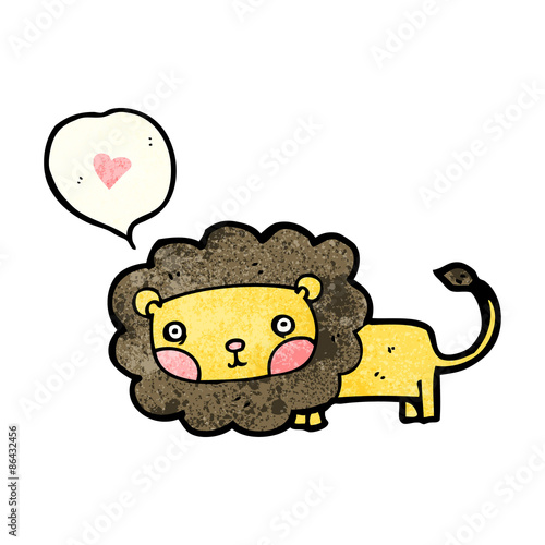 cartoon lion with love heart © lineartestpilot