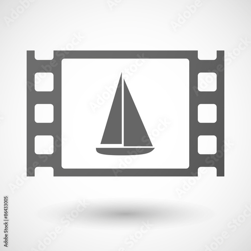 35mm film frame with a ship