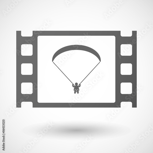 35mm film frame with a paraglider