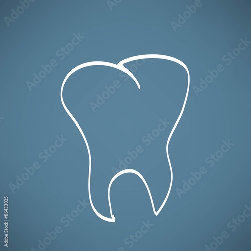 tooth anatomy chalk painted on the chalkboard vector illustration