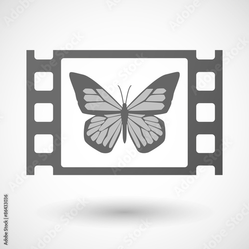 35mm film frame with a butterfly