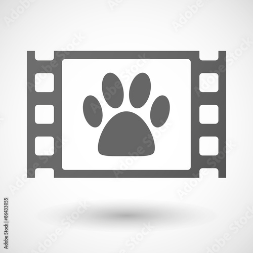 35mm film frame with an animal footprint