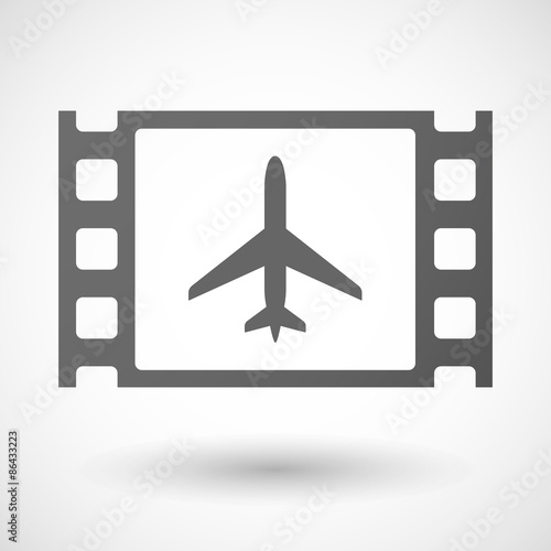 35mm film frame with a plane