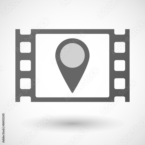 35mm film frame with a map mark