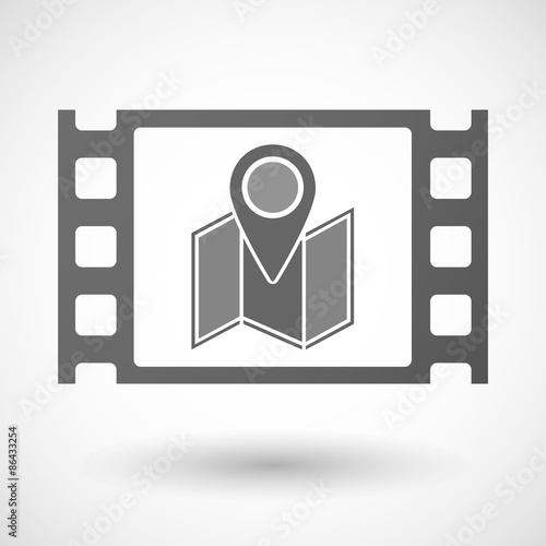 35mm film frame with a map