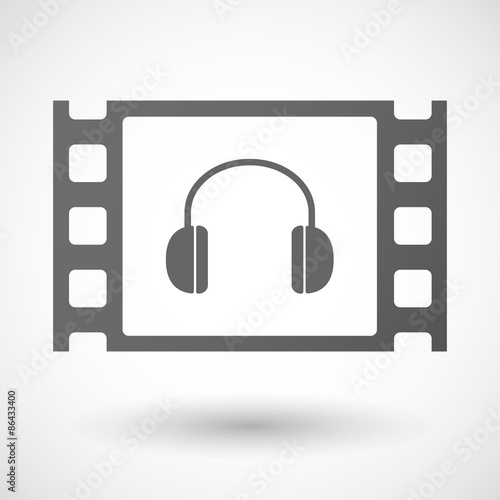 35mm film frame with a earphones