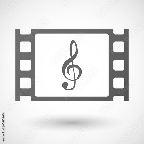 35mm film frame with a g clef