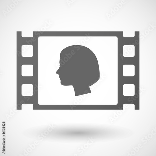 35mm film frame with a female head
