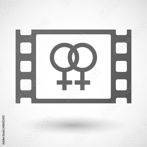 35mm film frame with a lesbian sign