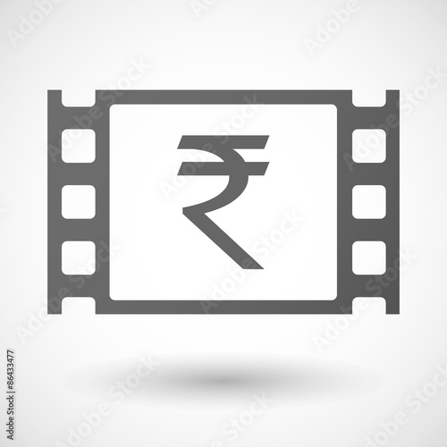 35mm film frame with a rupee sign