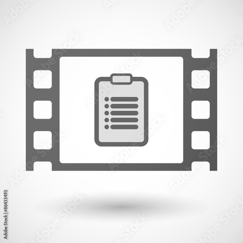 35mm film frame with a report