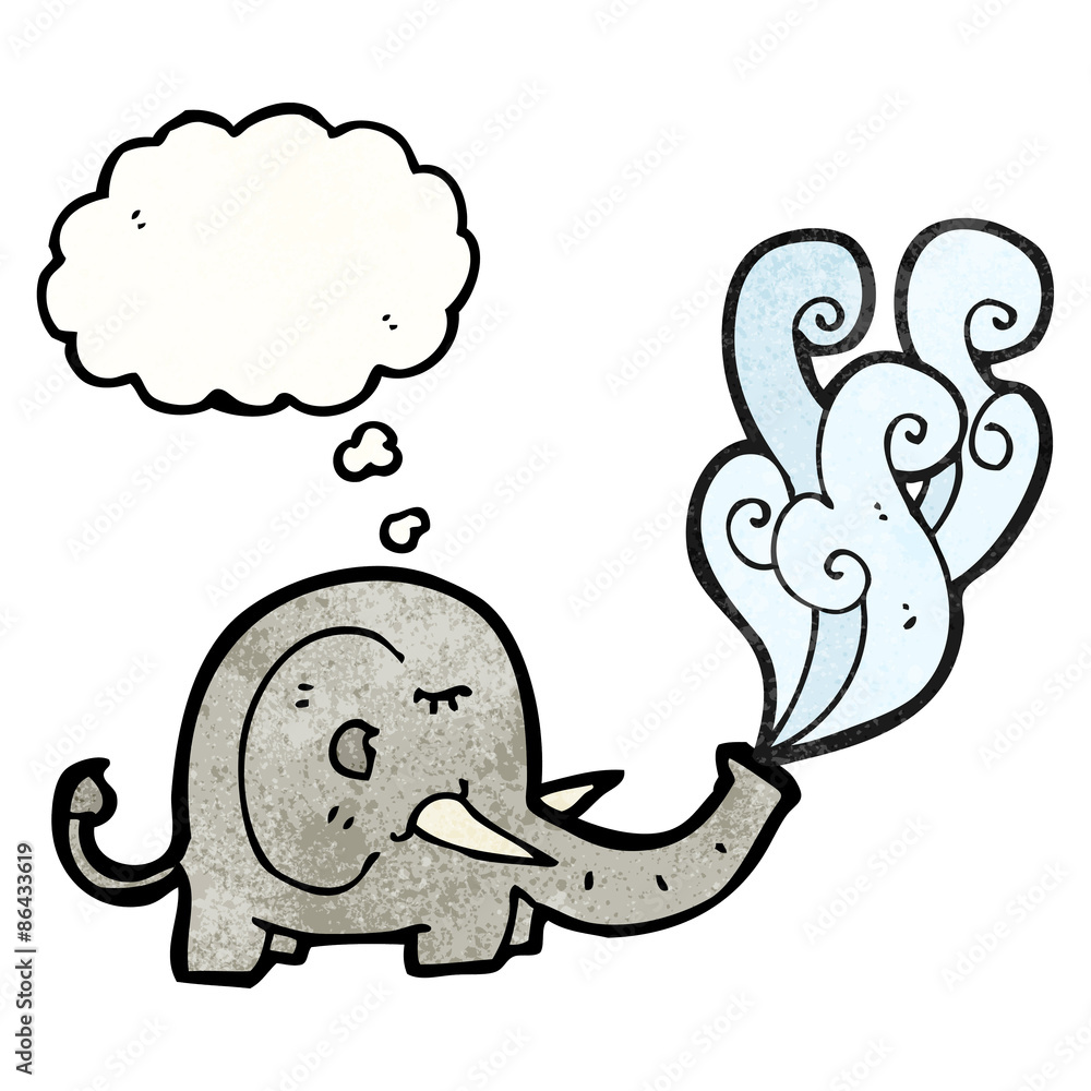 Fototapeta premium cartoon elephant with thought bubble