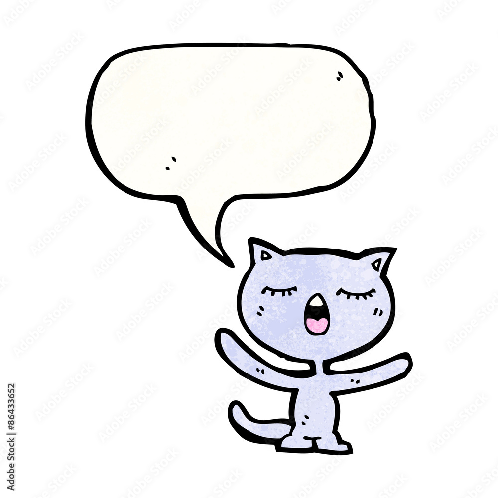 cat with speech bubble cartoon cat with speech bubble cartoon