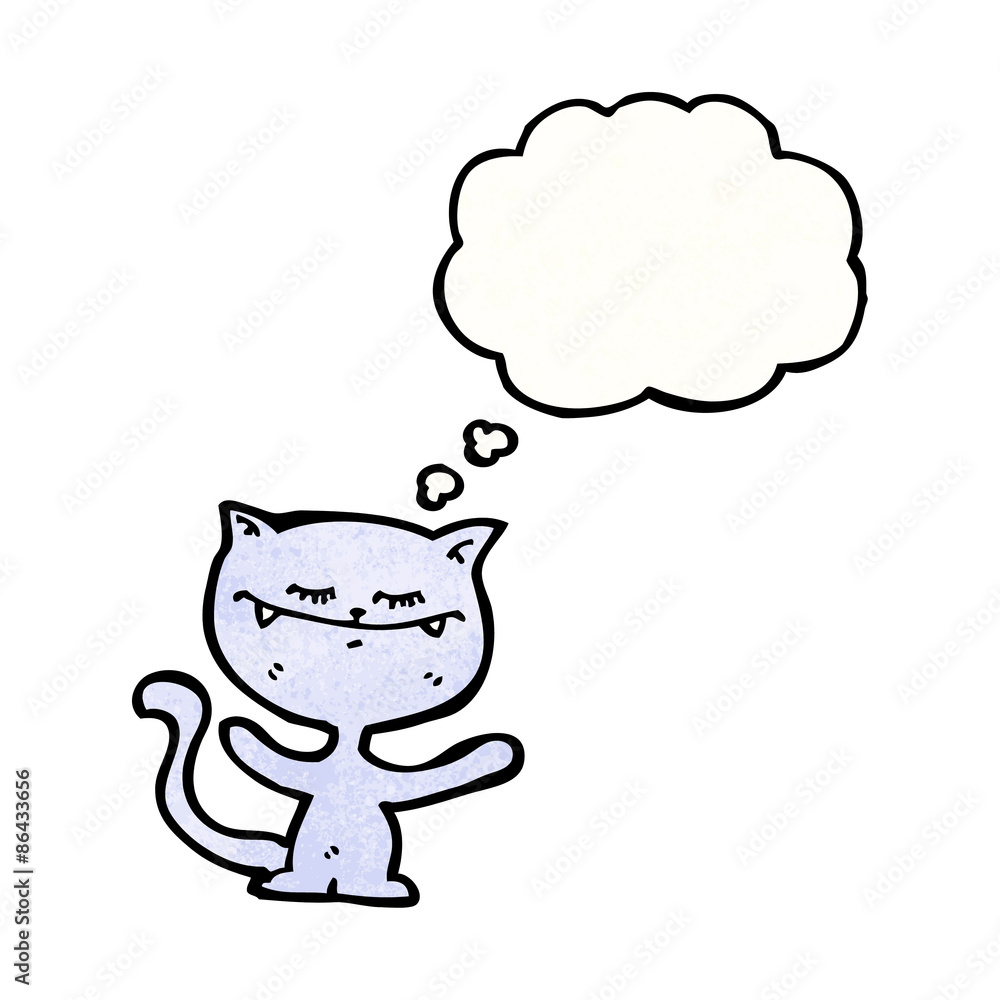 funny cat with thought bubble funny cat with thought bubble
