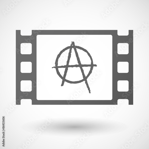 35mm film frame with an anarchy sign